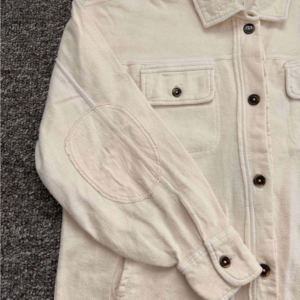 Free People Cream Utility Shacket Jacket - Picture 6 of 11